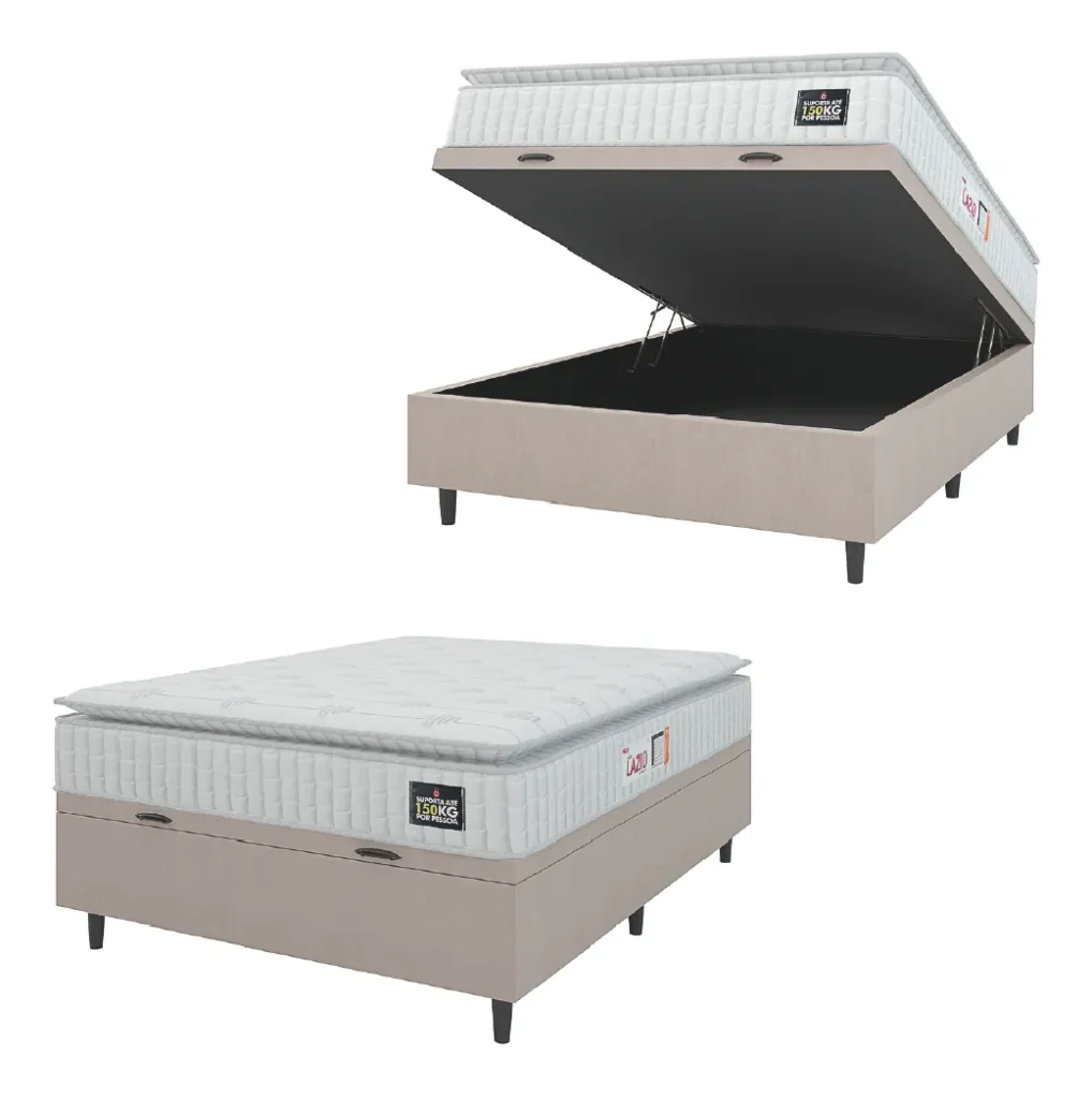 Cama box baú casal para quarto pequeno: 6 Modelos que unem conforto e organização 4 cama box baú casal para quarto pequeno