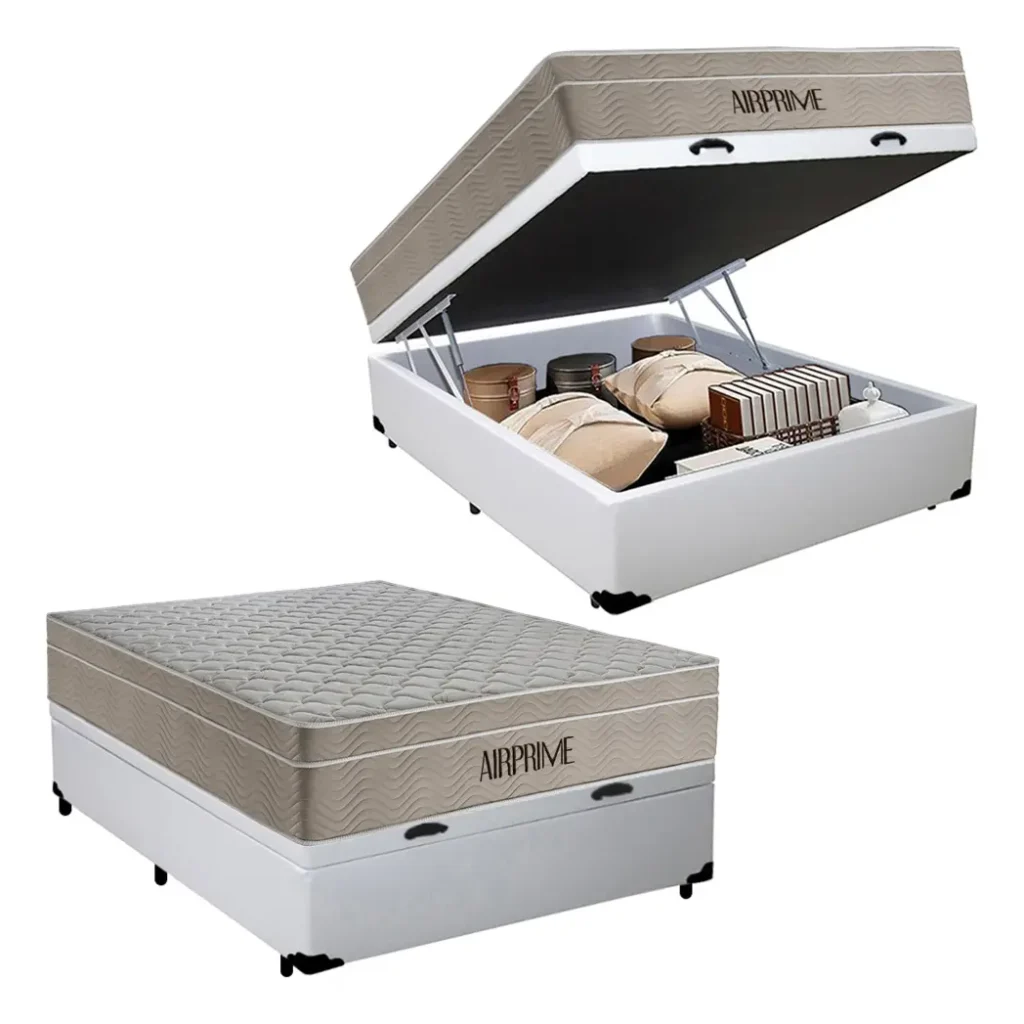 Cama box baú casal para quarto pequeno: 6 Modelos que unem conforto e organização 5 cama box baú casal para quarto pequeno