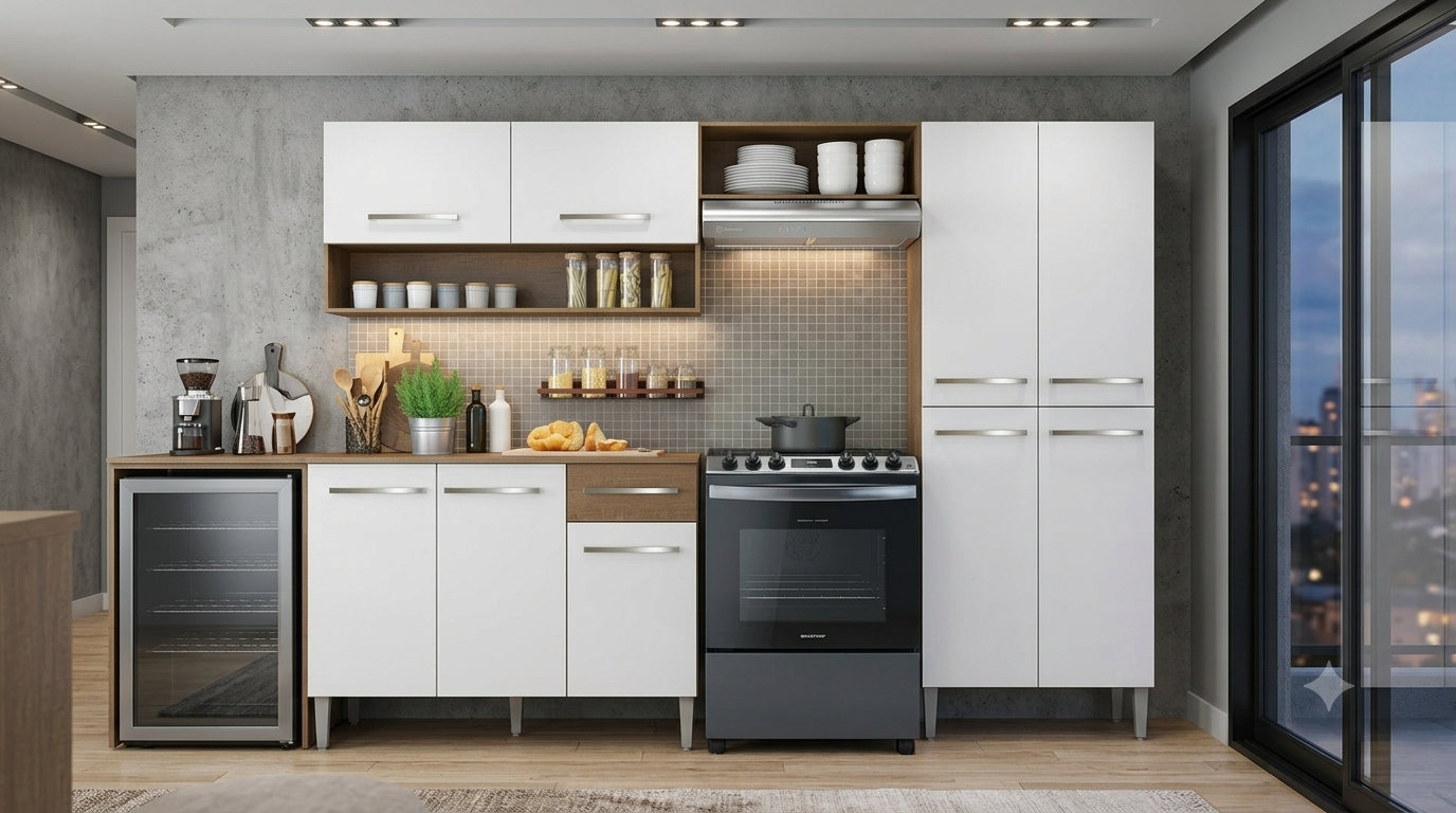 cozinha pequena modulada