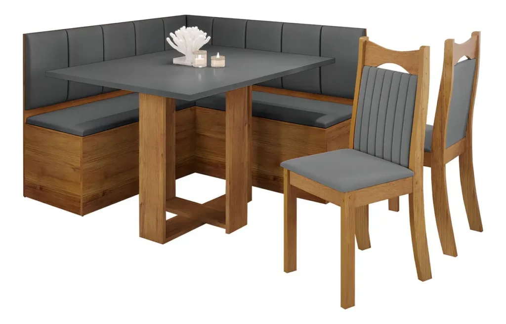 4. Conjunto Canto Alemao Viero com 2 Cadeiras e Mesa 2